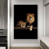 tableau lion et lionne africain