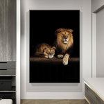 tableau poster lion et lionne