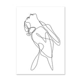 tableau trait dessin femme yoga