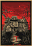 Affiche horreur maison fond rouge