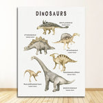 affiche dinosaure fond gris