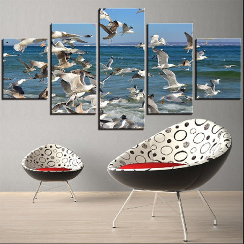 Impression sur Toile Plage Mouettes Image Tableau 70x50cm Impression sur Toile Plage Mouettes Image Tableau 70x50cm