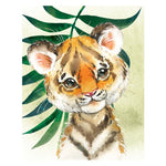 Cadre bébé tigre et feuille