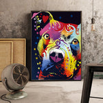 tableau abstrait grand chien