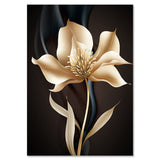 tableau moderne fleur fond noir