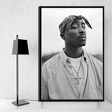 tableau Tupac Shakur photo en noir et blanc