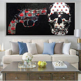 tableau pistolet et skull