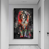 affiche lion 1 pièce Style pop art 
