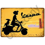 Vespa GTS Motorcycle Pub Bar Decoration Tin Sign Shabby Chic