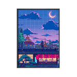 Affiche ville japonaise violette