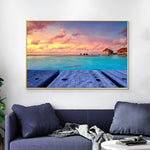 tableau planche de bois sur la mer
