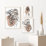 tableau ligne bouquet de fleurs