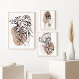 tableau ligne bouquet de fleurs