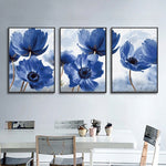 tableau peinture d’une fleur bleue