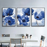 tableau peinture d’une fleur bleue