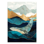 tableau peinture orque et montagne