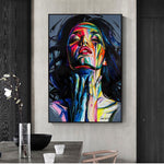 tableau street art visage femme