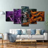 tableau dragon violet et orange
