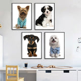 tableau chiot sur fond blanc