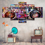 tableau multicolore d’une enceinte