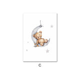 tableau dessin enfant ours sur la lune