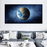 tableau photo de la terre dans l’espace