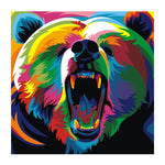 tableau multicolore d’un grizzli