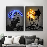 tableau Travis Scott cheveux bleus