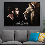 Tableau Lion et Messi