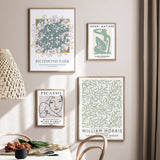 tableau care bleu et fleurs blanches