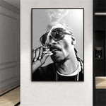 tableau Snoop Dogg en noir et blanc