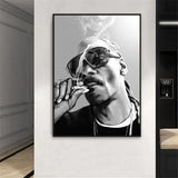 tableau Snoop Dogg en noir et blanc