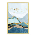 tableau peinture montagne bleue