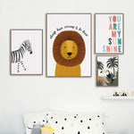 tableau dessin lion cute