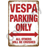Vespa Motorcycle Pub Bar Decoration Tin Sign Shabby Chic 