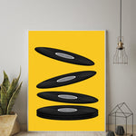 tableau piano sur fond jaune