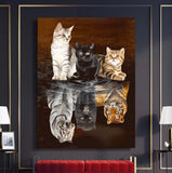 tableau peinture 3 petits chats