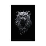 tableau chien dark fond noir