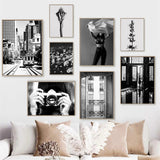 tableau noir et blanc ville