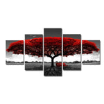 Tableau grand arbre rouge