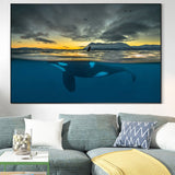 Killer Whale In Polar Night Cetacean Canvas Painting Posters