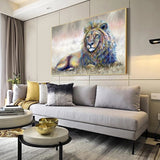 tableau lion africain