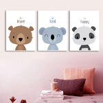 Tableaux ours marron pour enfant