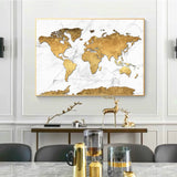 tableau carte continents en ors