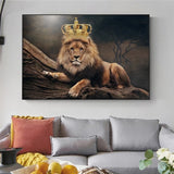 tableau lion 1 pièce Couronne du roi