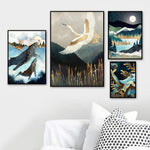 cadre peinture oiseau blanc