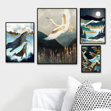 cadre peinture oiseau blanc
