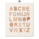 affiche alphabet beige