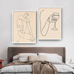 tableau minimaliste verre de vin