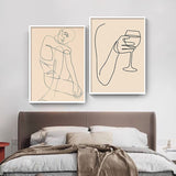 tableau minimaliste verre de vin